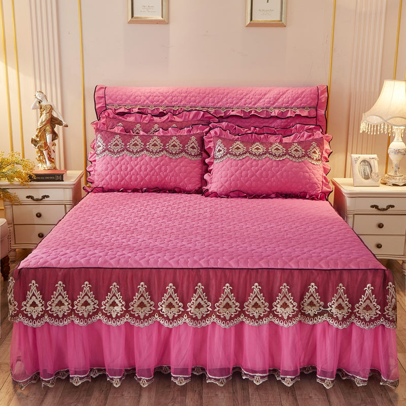 Quilted Lace Bed Skirt Bed Liner    Home Decor Supply | Online Retail | ShoreShopper.com