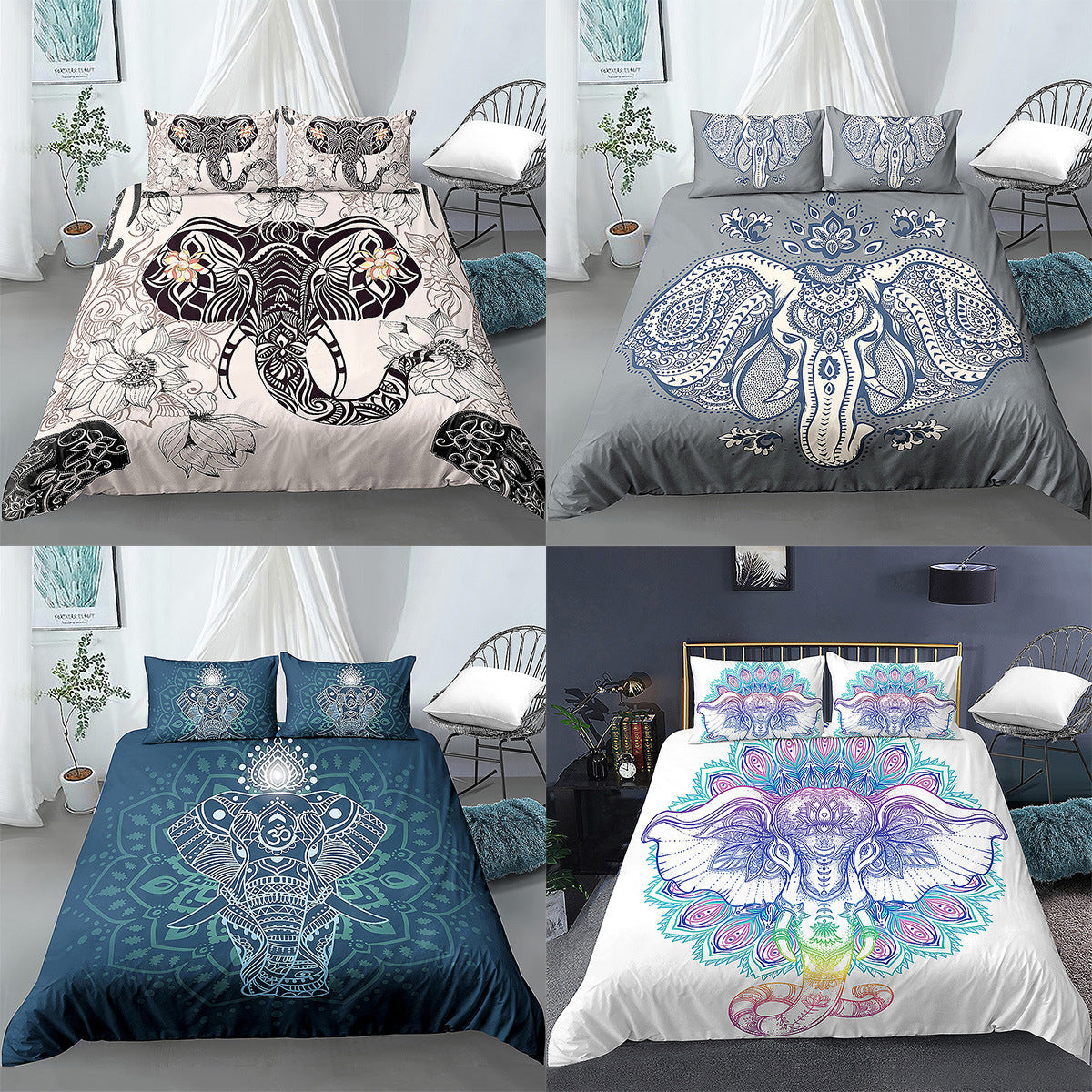 3D Digital Printing Bed Cartoon Kit Animal Elephant    Home Decor Supply | Online Retail | ShoreShopper.com