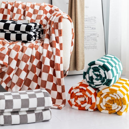 Checkered Flannel Blanket Printed Coral Fleece Thickening Bed Sheet Nap    Home Decor Supply | Online Retail | ShoreShopper.com