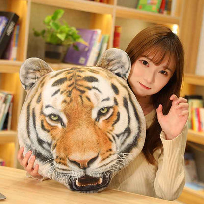 Pillow Simulation Tiger Head Plush Toy Sofa Pillow