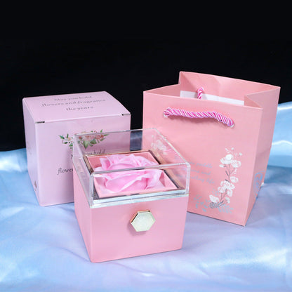 Rotating Soap Flower Rose Gift Box Creative Rotating Rose Jewelry Packaging Box Valentine's Day Gift For Women    Home Decor Supply | Online Retail | ShoreShopper.com