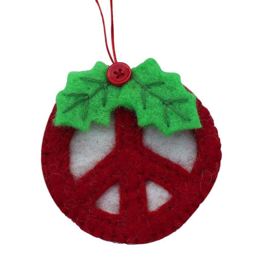 Red Peace Sign Ornament - Global Groove (H)    Home Decor Supply | Online Retail | ShoreShopper.com
