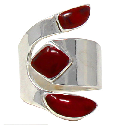 Wide Red Jasper and Silver Ring - Size 8    Home Decor Supply | Online Retail | ShoreShopper.com