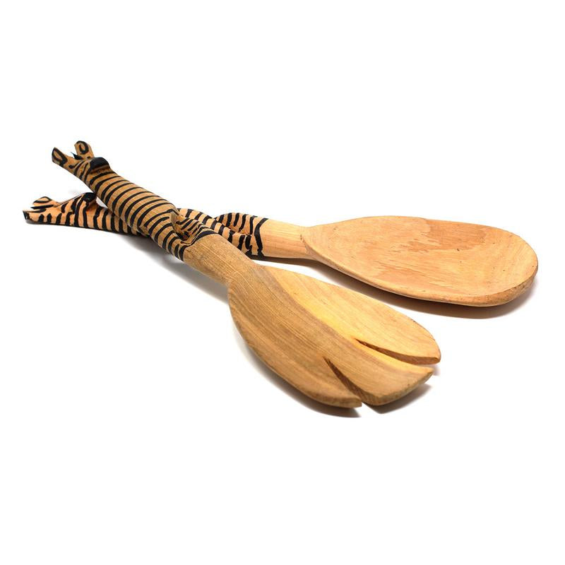Hand-Carved Zebra Salad Tongs - Jedando Handicrafts    Home Decor Supply | Online Retail | ShoreShopper.com