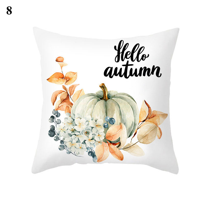 Maple Pumpkin Print Thanksgiving Peach Skin Pillowcase    Home Decor Supply | Online Retail | ShoreShopper.com