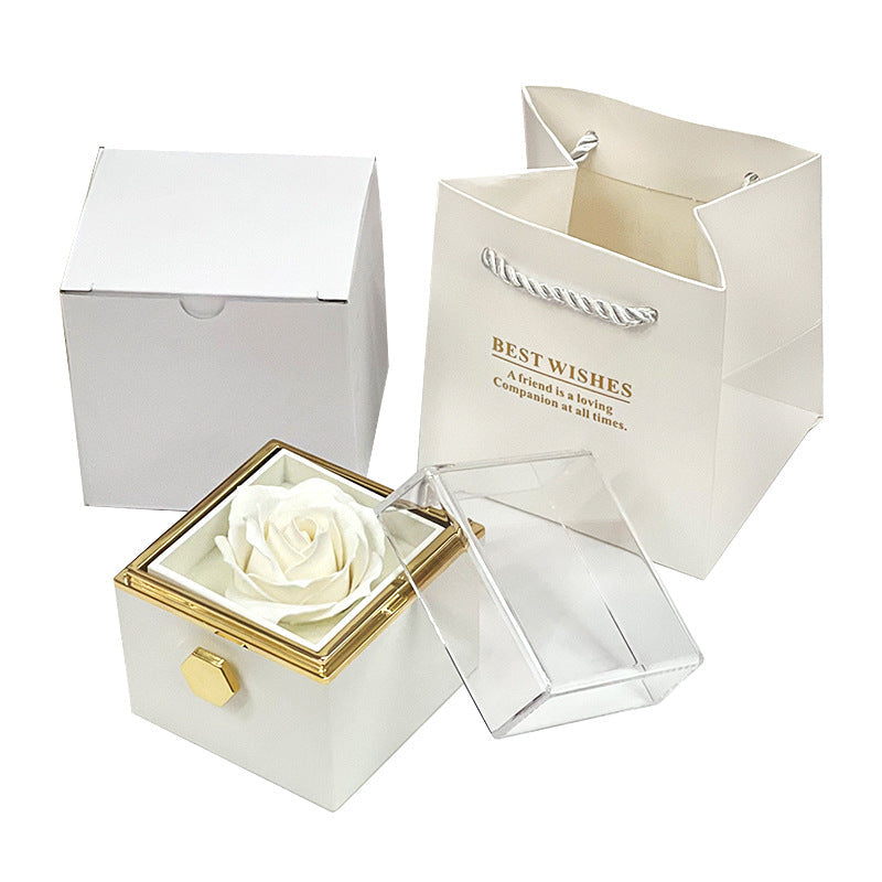 Rotating Soap Flower Rose Gift Box Creative Rotating Rose Jewelry Packaging Box Valentine's Day Gift For Women    Home Decor Supply | Online Retail | ShoreShopper.com