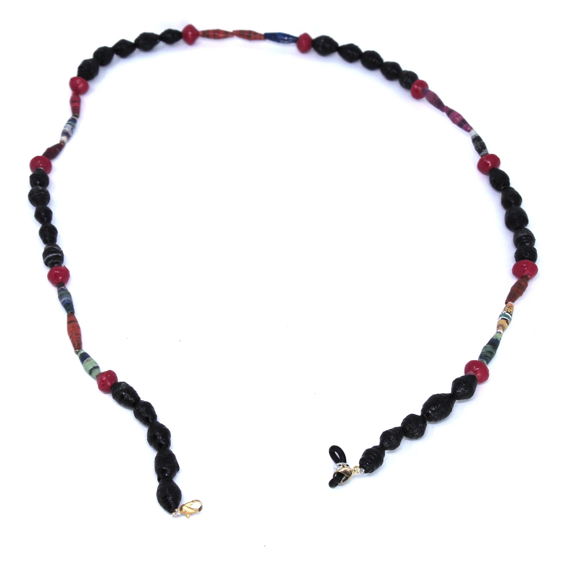 Face Mask/Eyeglass Paper Bead Chain, Black and Red    Home Decor Supply | Online Retail | ShoreShopper.com