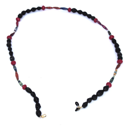 Face Mask/Eyeglass Paper Bead Chain, Black and Red    Home Decor Supply | Online Retail | ShoreShopper.com