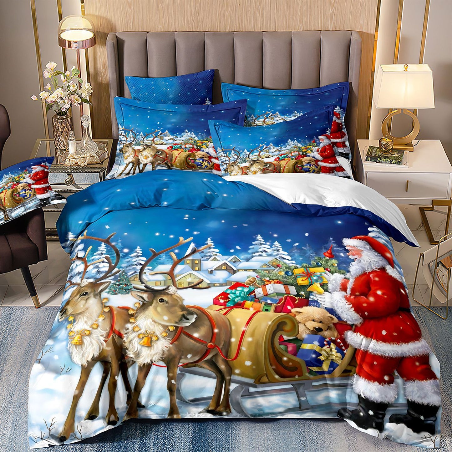 Digital Printed Three-piece Set Christmas Santa Claus Christmas Tree Snowman    Home Decor Supply | Online Retail | ShoreShopper.com