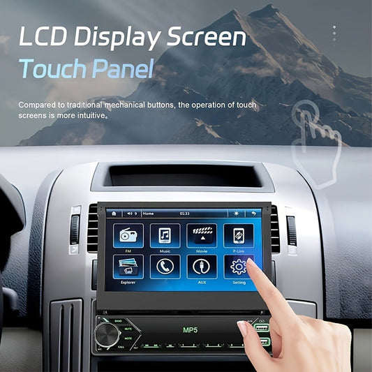 7" HD Retractable Touch Screen Car Stereo - Single Din MP5 Player with Mirror Link    Home Decor Supply | Online Retail | ShoreShopper.com
