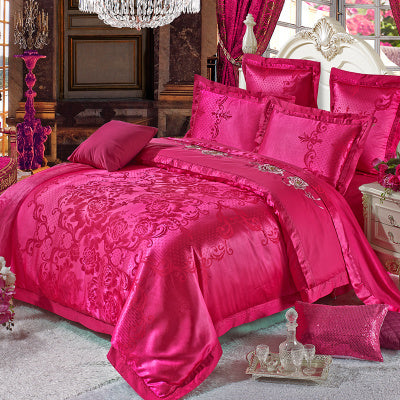 Ice Silk Jacquard European Luxury High-end Linen And Cotton Bedding Set    Home Decor Supply | Online Retail | ShoreShopper.com
