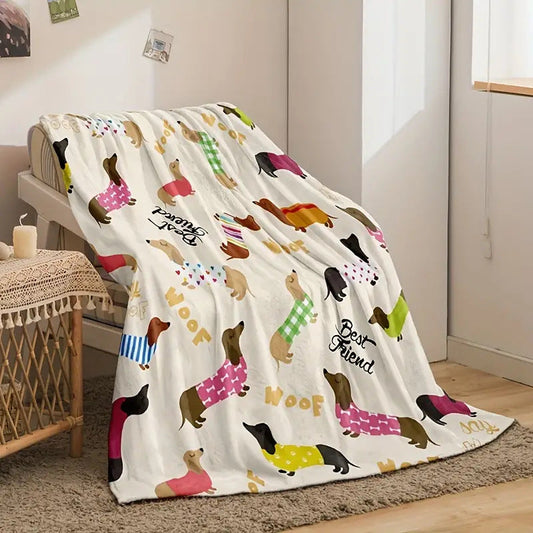 Dachshund Blanket Flannel Square Cover Blanket    Home Decor Supply | Online Retail | ShoreShopper.com