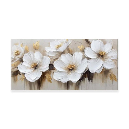 Abstract Flower Oil Painting On Canvas Large Wall Art Minimalist Floral Art Handmade Painting White Modern Home Decor For Living Room    Home Decor Supply | Online Retail | ShoreShopper.com