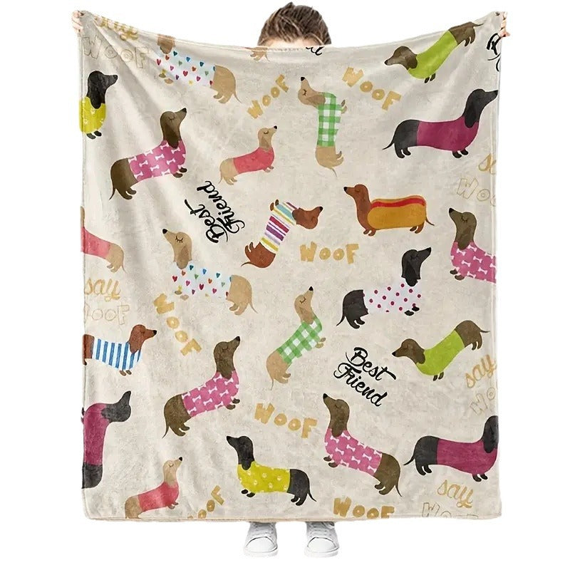 Dachshund Blanket Flannel Square Cover Blanket    Home Decor Supply | Online Retail | ShoreShopper.com