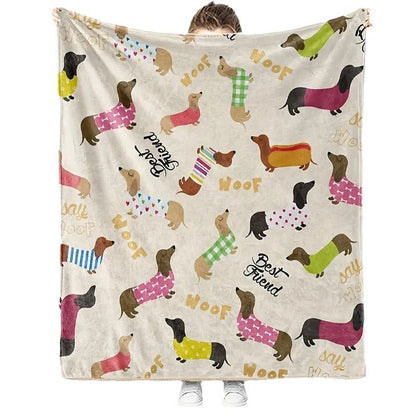 Dachshund Blanket Flannel Square Cover Blanket    Home Decor Supply | Online Retail | ShoreShopper.com