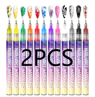 Nail Art Graffiti Pen 12 Colors Acrylic Paint Painted    Home Decor Supply | Online Retail | ShoreShopper.com