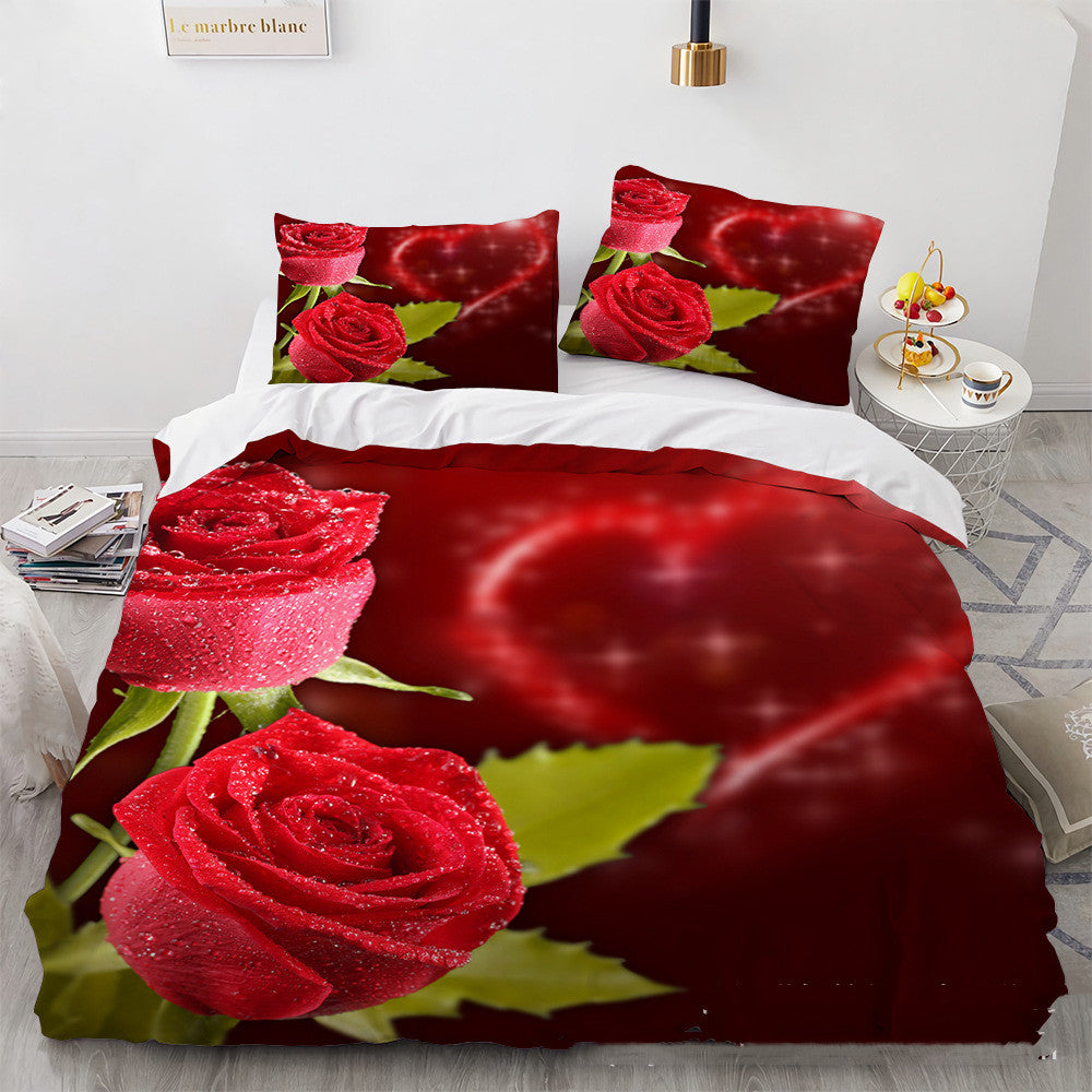 3D Digital Printing Three-piece Home Rose Series    Home Decor Supply | Online Retail | ShoreShopper.com