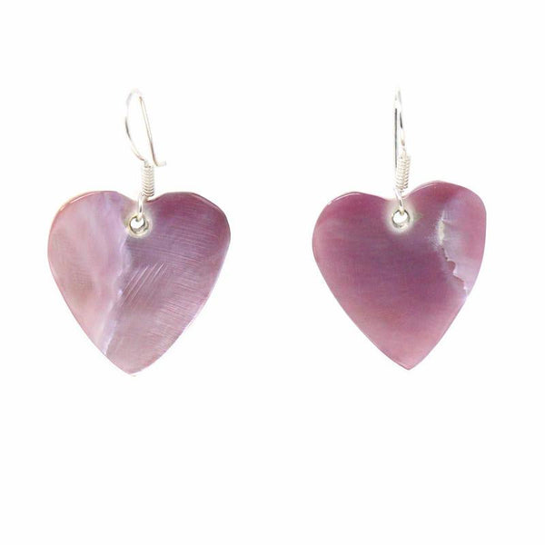 Earrings, Pink Mother of Pearl Hearts    Home Decor Supply | Online Retail | ShoreShopper.com