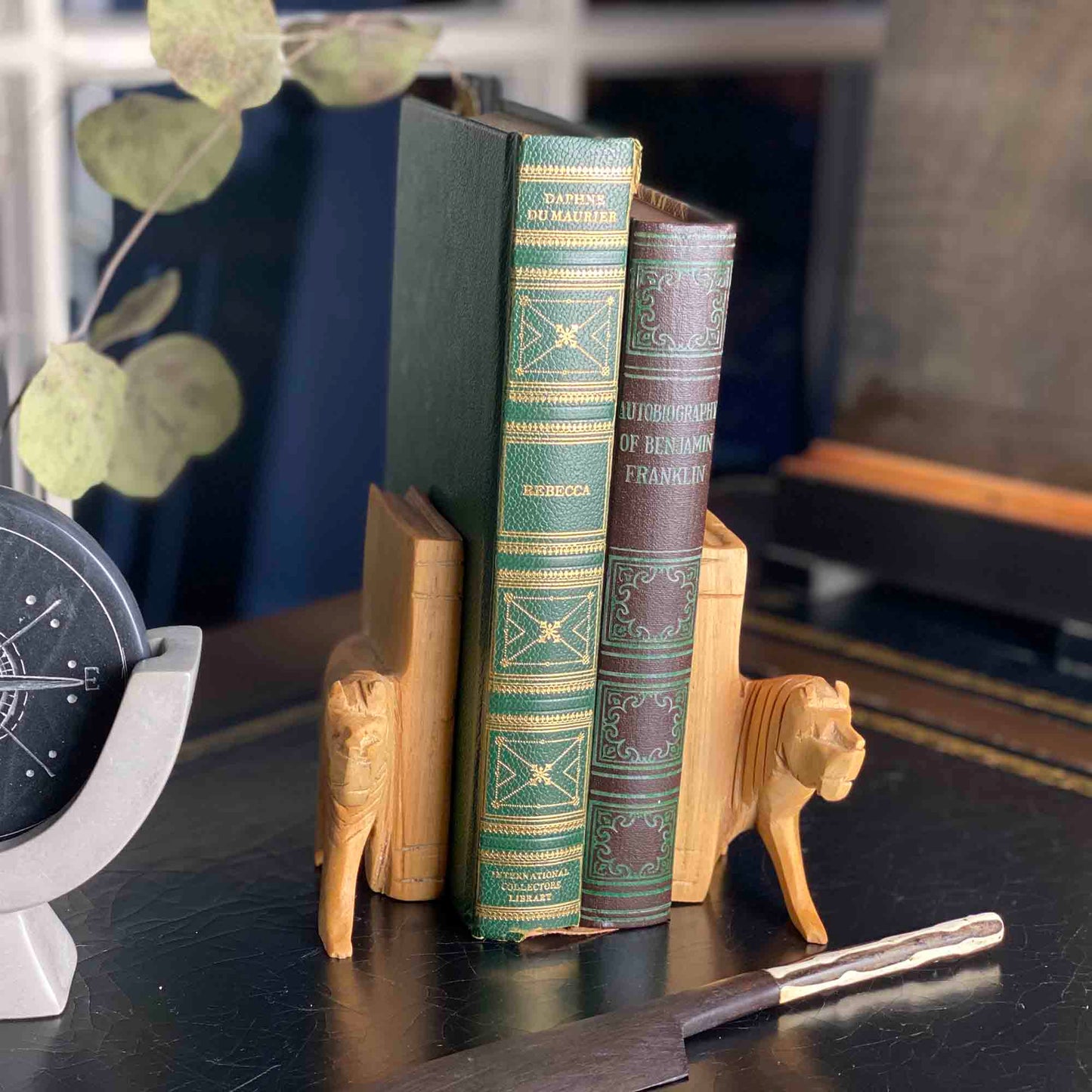 Carved Wood Lion Book Ends, Set of 2    Home Decor Supply | Online Retail | ShoreShopper.com