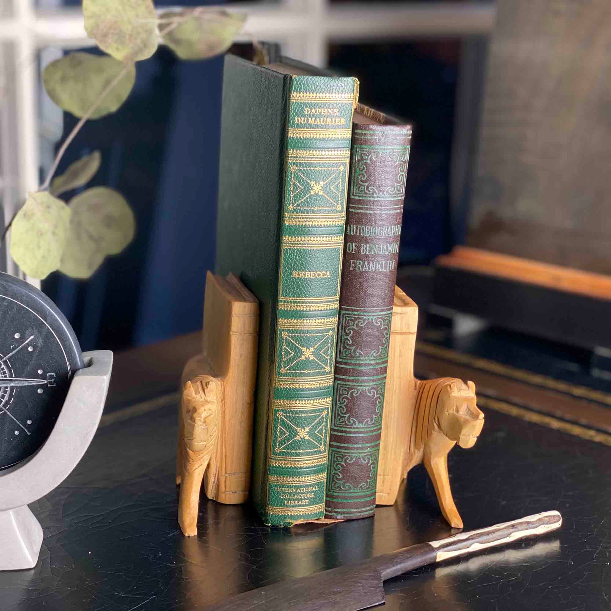Carved Wood Lion Book Ends, Set of 2    Home Decor Supply | Online Retail | ShoreShopper.com