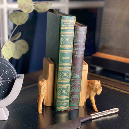 Carved Wood Lion Book Ends, Set of 2    Home Decor Supply | Online Retail | ShoreShopper.com