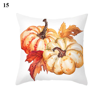 Maple Pumpkin Print Thanksgiving Peach Skin Pillowcase    Home Decor Supply | Online Retail | ShoreShopper.com