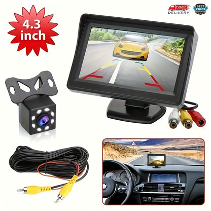 8LED Night Vision Reversing Camera HD 4.3 Inch Monitor Wide Angle Parking System for Multi Vehicle Safety Backup    Home Decor Supply | Online Retail | ShoreShopper.com