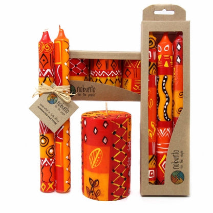 Set of Three Boxed Tall Hand-Painted Candles - Zahabu Design - Nobunto    Home Decor Supply | Online Retail | ShoreShopper.com