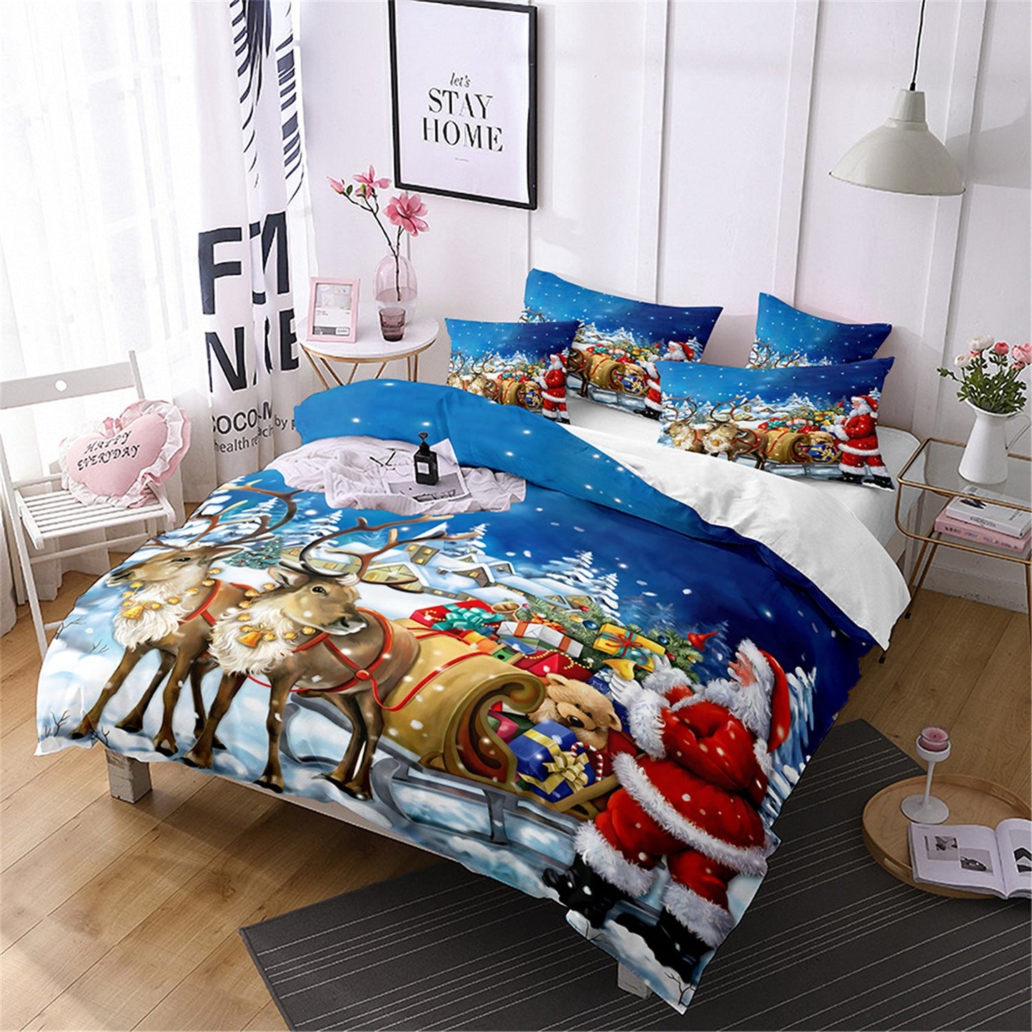 Digital Printed Three-piece Set Christmas Santa Claus Christmas Tree Snowman    Home Decor Supply | Online Retail | ShoreShopper.com