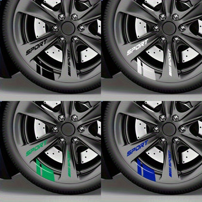 20pcs Reflective Sport Car Wheel Rim Vinyl Stickers - Self-Adhesive Racing Stripe Decals with Glossy Finish, Checkered & Stripe Patterns, Red/ Colors, Irregular Shapes for Night Driving Safety, Easy Application & Removal, Dur    Home Decor Supply | Online Retail | ShoreShopper.com