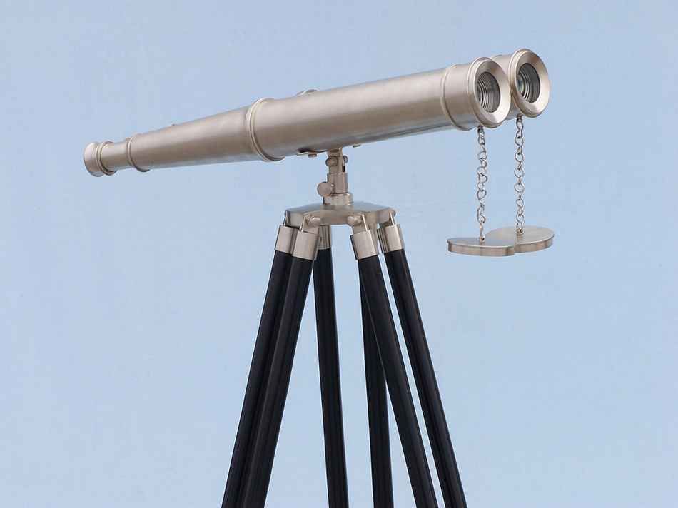 Floor Standing Admiral's Brushed Nickel Binoculars 62""    Home Decor Supply | Online Retail | ShoreShopper.com