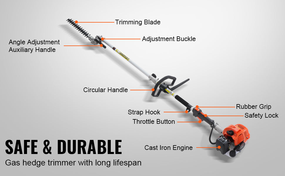 SucceBuy 33CC 6-in-1Multi-Functional Trimming Tools Gas Hedge Trimmer Weed Eater String TrimmerBrush Cutter Pole Saw Chainsaw    Home Decor Supply | Online Retail | ShoreShopper.com