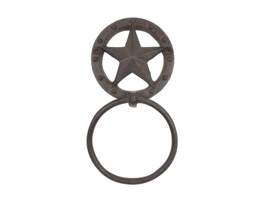 Cast Iron Lone Star Kitchen Bathroom Towel Ring 8.5""    Home Decor Supply | Online Retail | ShoreShopper.com