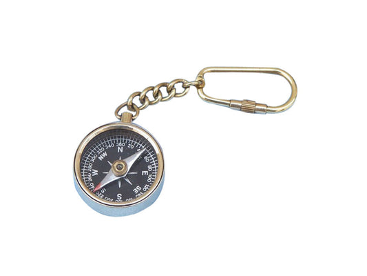 Solid Brass Compass Key Chain 5""    Home Decor Supply | Online Retail | ShoreShopper.com