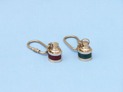 Solid Brass Green Ship Oil Lamp Key Chain 4""    Home Decor Supply | Online Retail | ShoreShopper.com