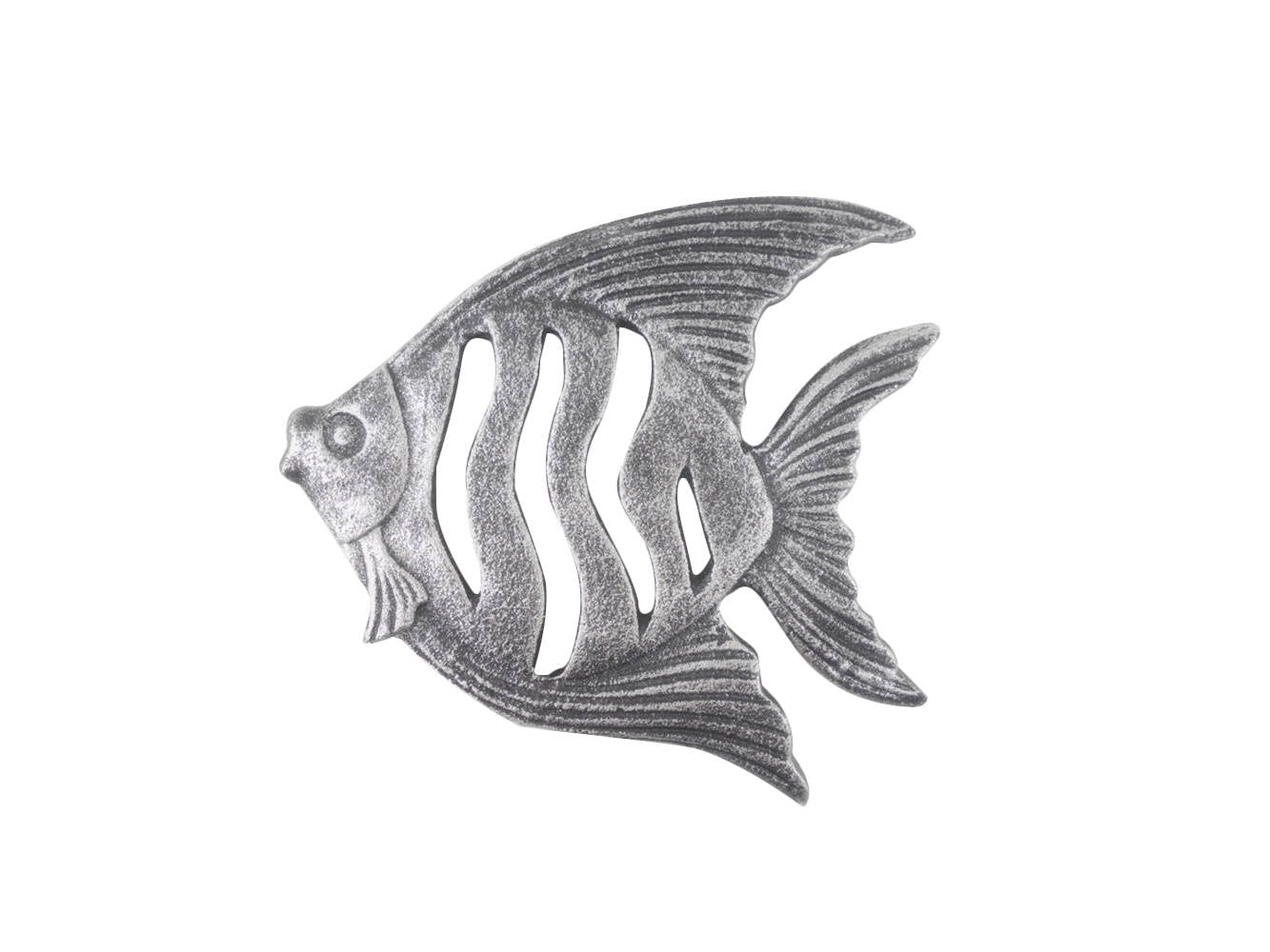 Rustic Silver Cast Iron Angel Fish Kitchen Trivet 7""    Home Decor Supply | Online Retail | ShoreShopper.com