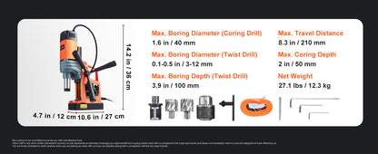 SucceBuy 1300W 1400W 2" Electric Drilling Machine Magnetic Drill Press Boring Diameter Power Drill 810 PRM Drill    Home Decor Supply | Online Retail | ShoreShopper.com