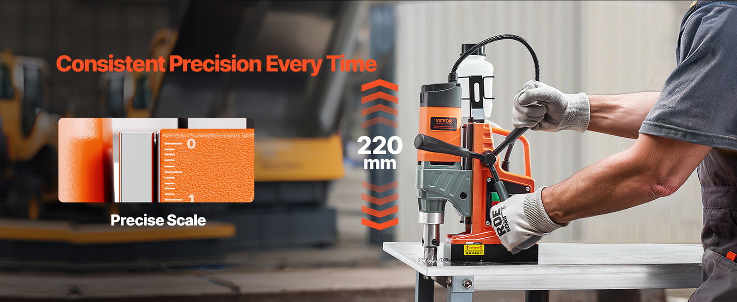 SucceBuy 11PCs Magnetic Drill Motor 1.6 in 1450W Boring Diameter 850RPM Speed 2810 lbf Portable Electric Mag Drill Press    Home Decor Supply | Online Retail | ShoreShopper.com