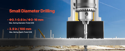 SucceBuy Magnetic Drill Boring Diameter Portable Electric Mag Drill Press Drilling Machine Metal Surface Industrial Improvement - ShoreCo.Shop