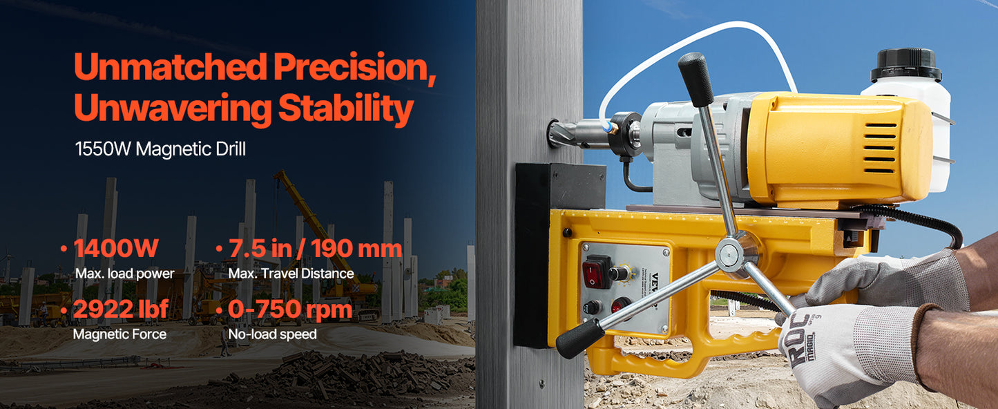 SucceBuy Magnetic Drill Boring Diameter Portable Electric Mag Drill Press Drilling Machine Metal Surface Industrial Improvement - ShoreCo.Shop