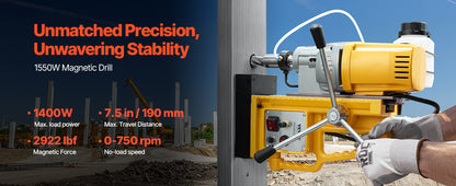 SucceBuy Magnetic Drill Boring Diameter Portable Electric Mag Drill Press Drilling Machine Metal Surface Industrial Improvement - ShoreCo.Shop