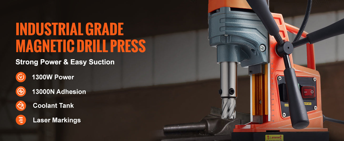 SucceBuy 1300W 1400W 2" Electric Drilling Machine Magnetic Drill Press Boring Diameter Power Drill 810 PRM Drill    Home Decor Supply | Online Retail | ShoreShopper.com