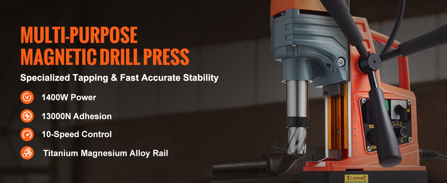 SucceBuy 1300W 1400W 2" Electric Drilling Machine Magnetic Drill Press Boring Diameter Power Drill 810 PRM Drill    Home Decor Supply | Online Retail | ShoreShopper.com