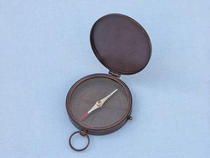 Bronzed Gentlemen's Compass With Rosewood Box 4""    Home Decor Supply | Online Retail | ShoreShopper.com