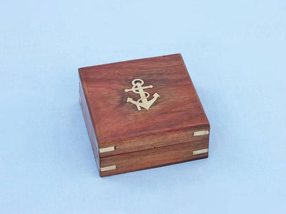 Bronzed Gentlemen's Compass With Rosewood Box 4""    Home Decor Supply | Online Retail | ShoreShopper.com