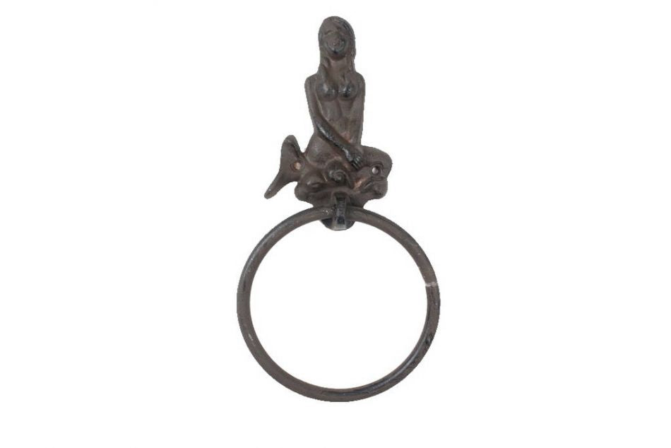 Cast Iron Mermaid Towel Holder 8.5""    Home Decor Supply | Online Retail | ShoreShopper.com