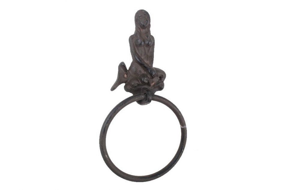 Cast Iron Mermaid Towel Holder 8.5""    Home Decor Supply | Online Retail | ShoreShopper.com