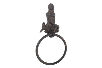 Cast Iron Mermaid Towel Holder 8.5""    Home Decor Supply | Online Retail | ShoreShopper.com