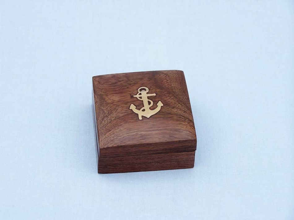 Antique Copper Desk Compass with Rosewood Box 3""    Home Decor Supply | Online Retail | ShoreShopper.com