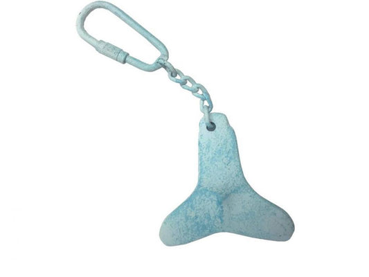 Light Blue Whitewashed Cast Iron Propeller Key Chain 5""    Home Decor Supply | Online Retail | ShoreShopper.com